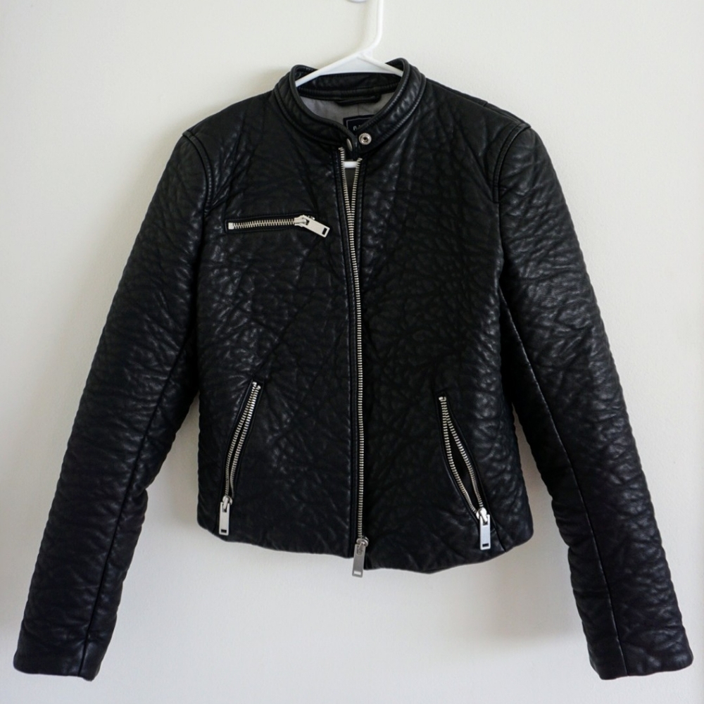 Women's Black Moto Faux Leather Jacket